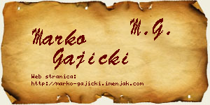 Marko Gajicki vizit kartica